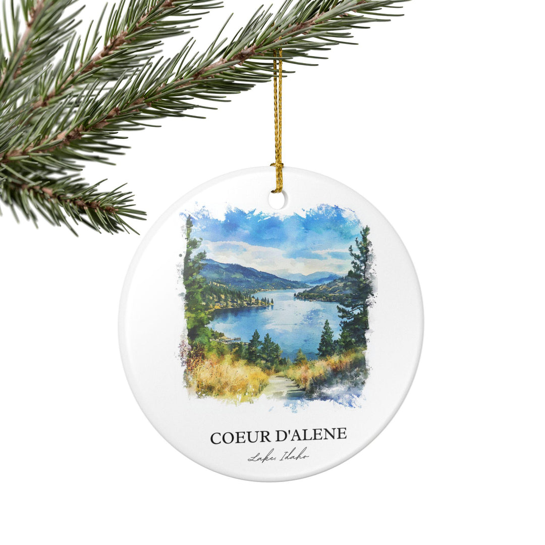 Coeur d'Alene Ornament: Unique Coeur d'Alene Souvenir, Idaho Xmas Decor, and Authentic Coeur d'Alene ID Gift