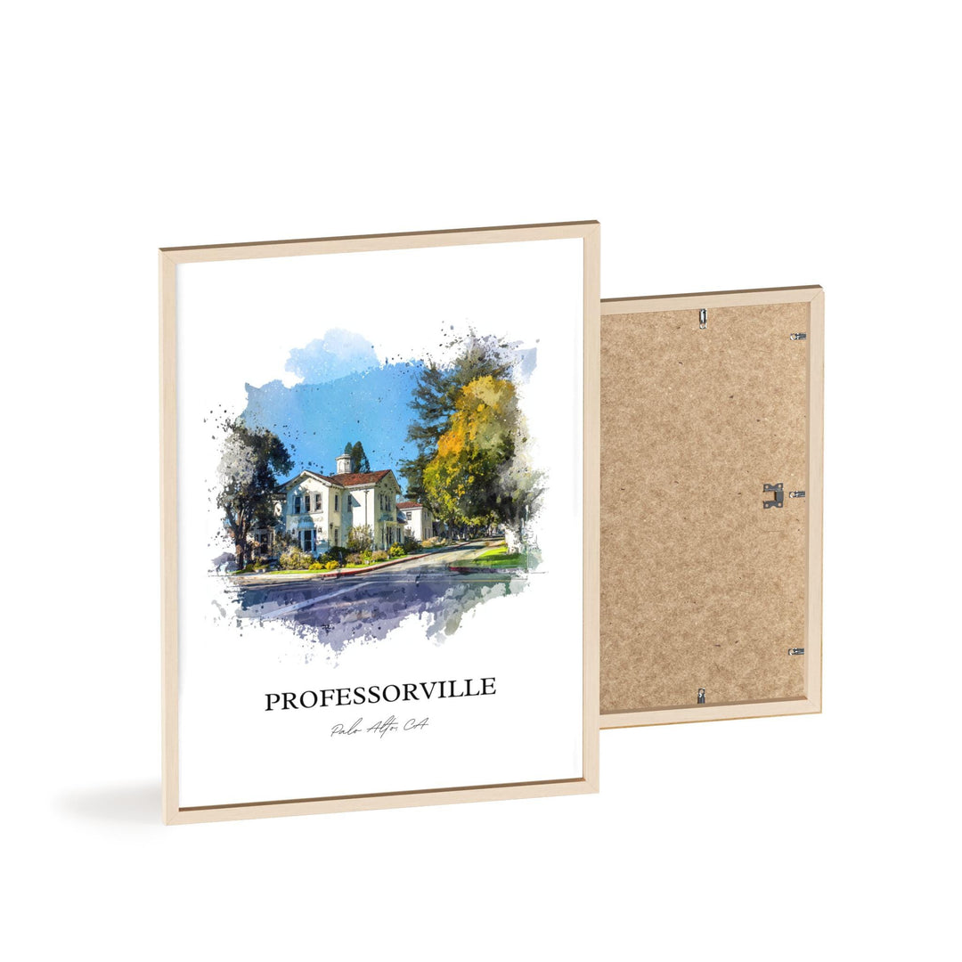 Professorville, California – Watercolor Art Print