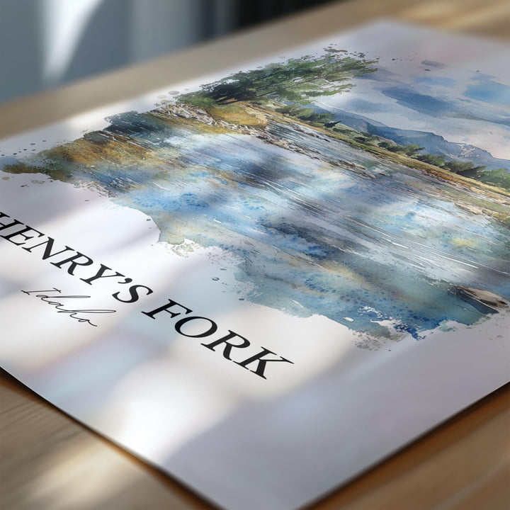 Henry's Fork, Idaho, USA – Watercolor Art Print