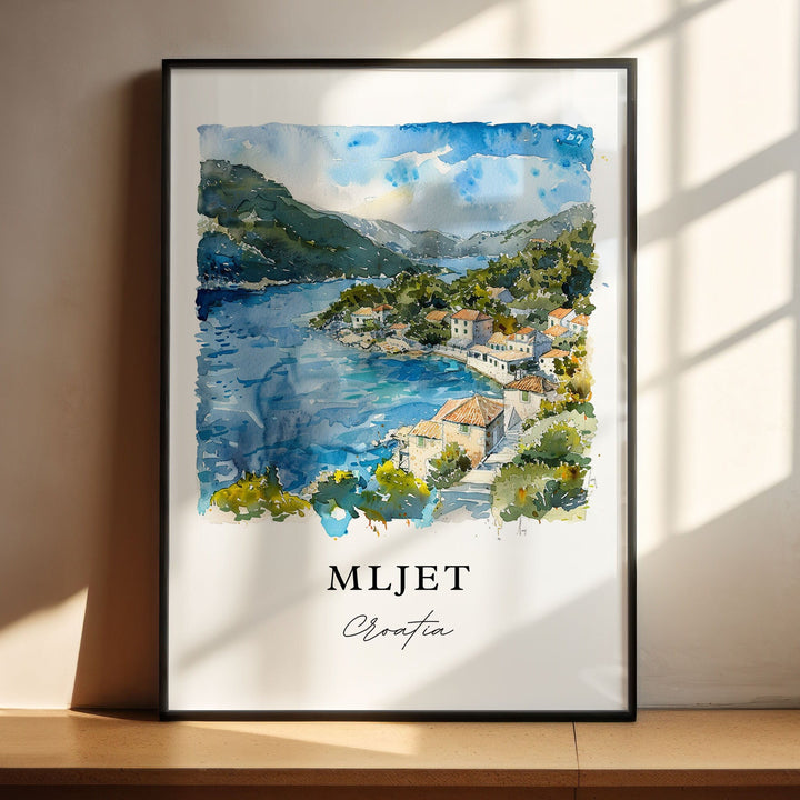 Mljet Croatia Art, Mljet Print, Mljet Croatia Watercolor Art, Dalmatia Region Gift,