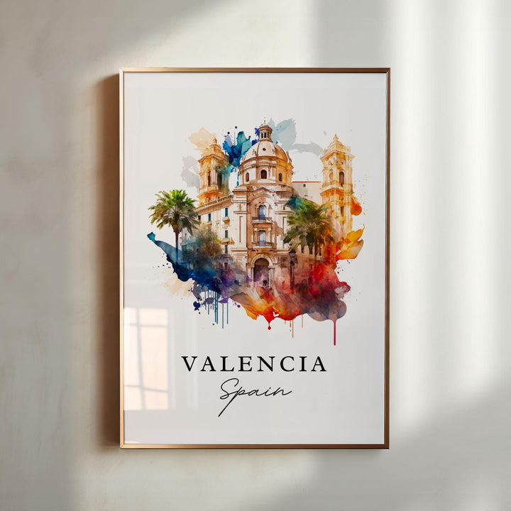 Valenia Spain wall art - Spain, Valenica poster, Valenia Wedding gift, Valenia Espana Birthday present, Custom Text, Personalised Gift