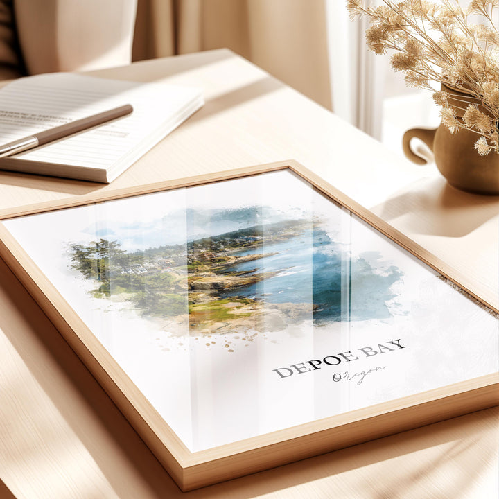 Depoe Bay, Oregon – Watercolor Art Print