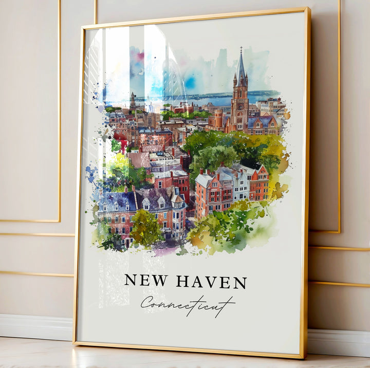 New Haven CT Wall Art, New Haven Print, Connecticut Wall Art, New Haven Gift, Travel Print, Travel Poster, Travel Gift, Housewarming Gift