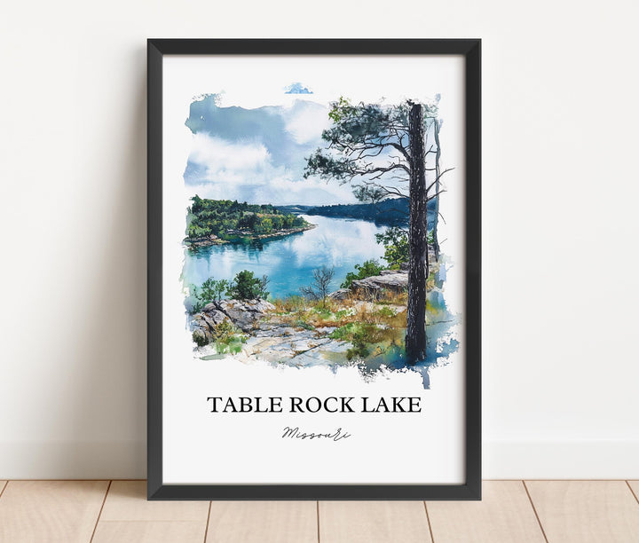 Table Rock Lake Wall Art, Ozarks Print, Lake of the Ozarks Watercolor, Table Rock Lake Gift, Travel Print, Travel Poster, Housewarming Gift