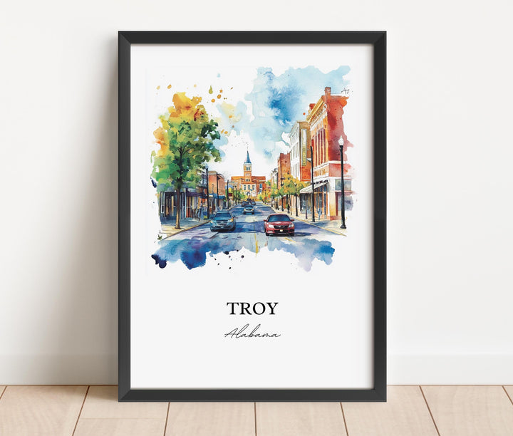 Troy AL Wall Art - Alabama Print