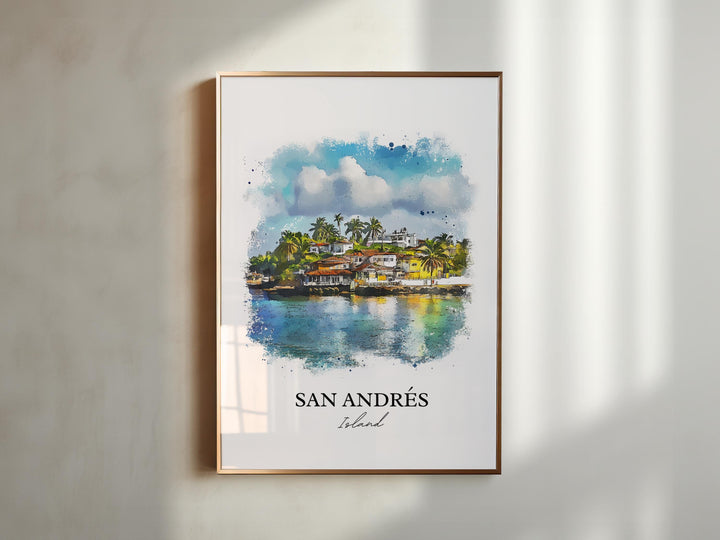 San Andrés Island Wall Art, Nicaragua Print, Colombia Watercolor Art, San Andrés Island Gift, Travel Print, Travel Poster, Housewarming Gift