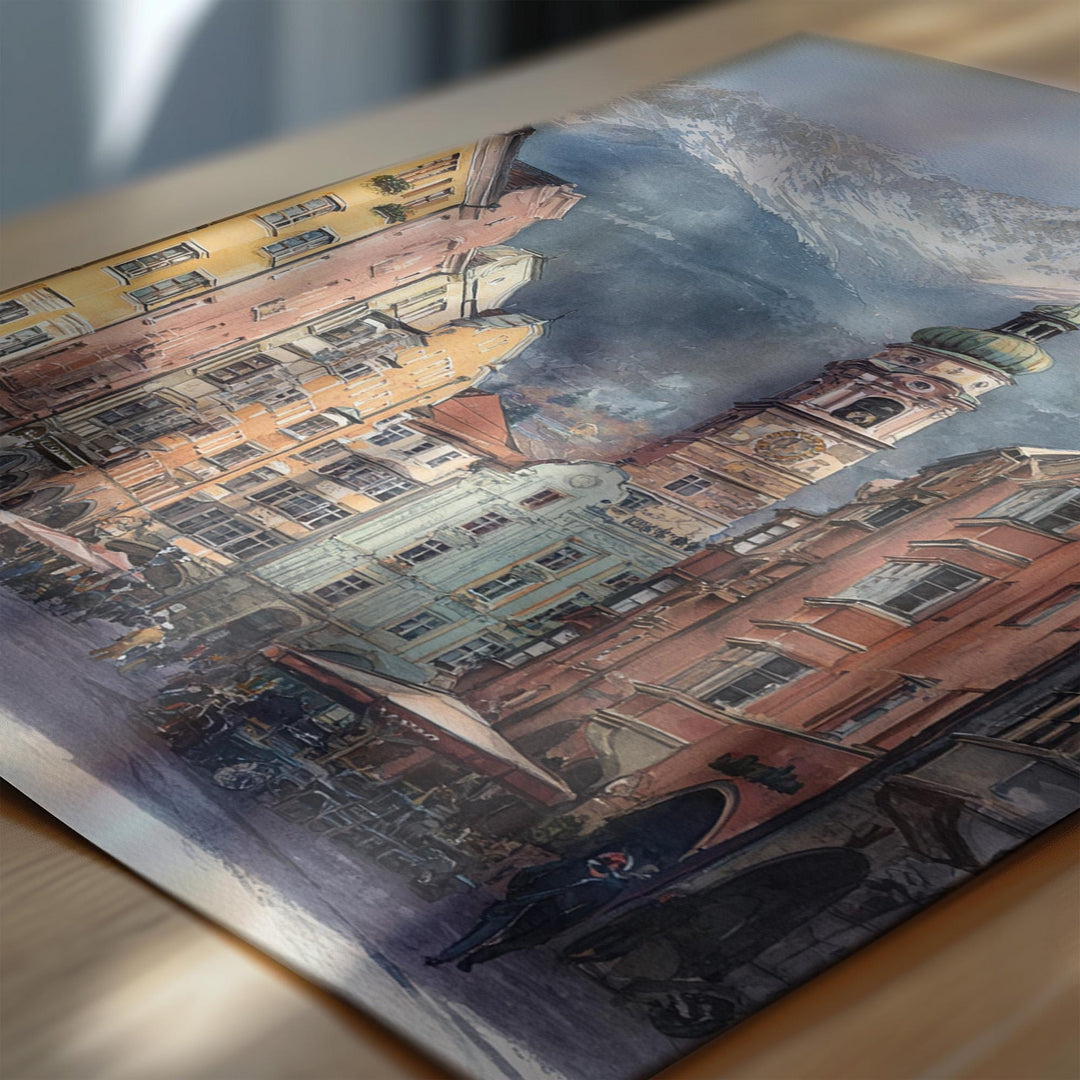 Innsbruck Austria Watercolor Art Innsbruck Travel Print Innsbruck Artwork Innsbruck Austria Decor Austria Wall Art