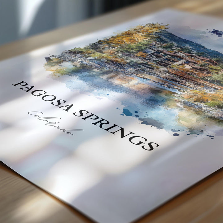 Pagosa Springs Wall Art, San Juan Mountains Print, Colorado Artwork, Pagosa Springs CO Gift, Travel Print, Travel Poster, Housewarming Gift