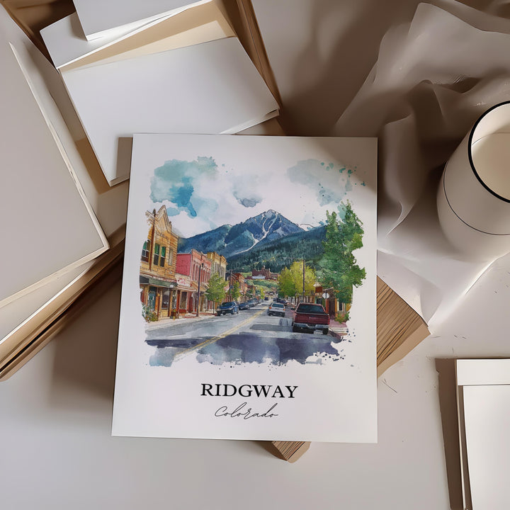Ridgway, Colorado, USA – Watercolor Art Print