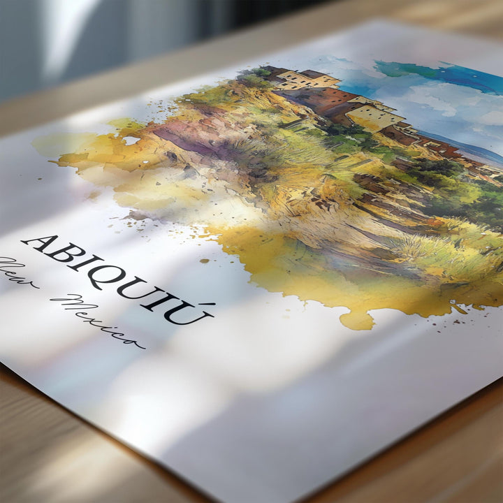 Abiquiú NM Wall Art, Abiquiú Print, New Mexico Watercolor Art, Abiquiú NM Gift, Travel Print, Travel Poster, Housewarming Gift