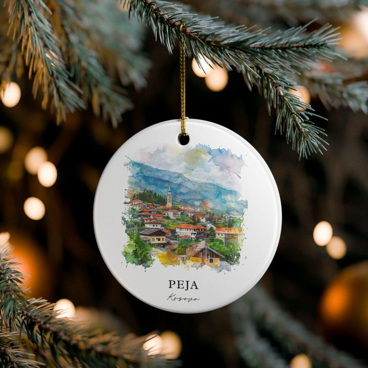 Peja Kosovo Ornament: Unique Peja Souvenir, Peja Kosovo Xmas Decor, and Authentic Kosovo Gift