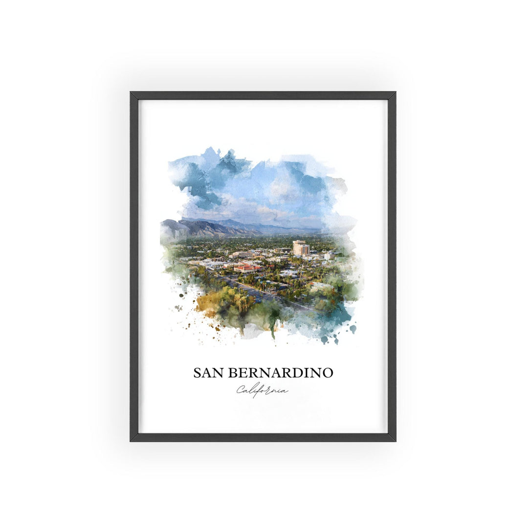 San Bernardino, California – Watercolor Art Print