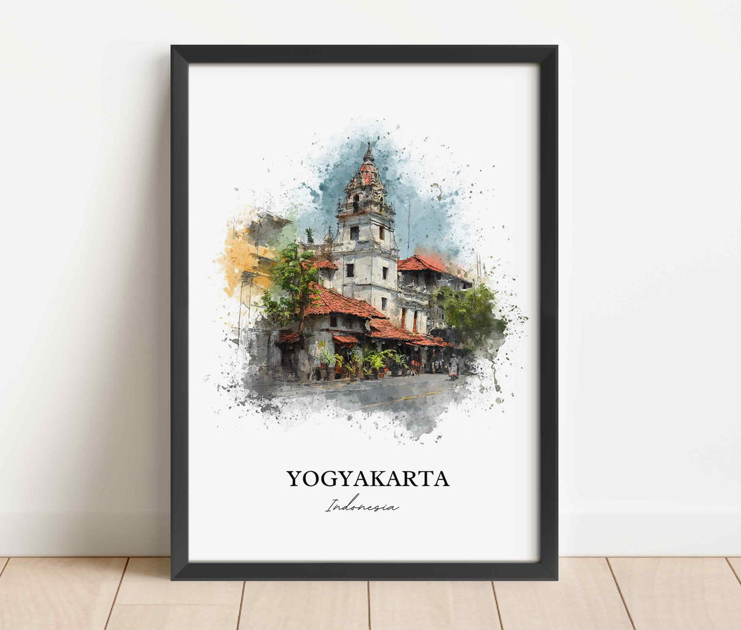 Yogyakarta, Indonesia – Watercolor Art Print