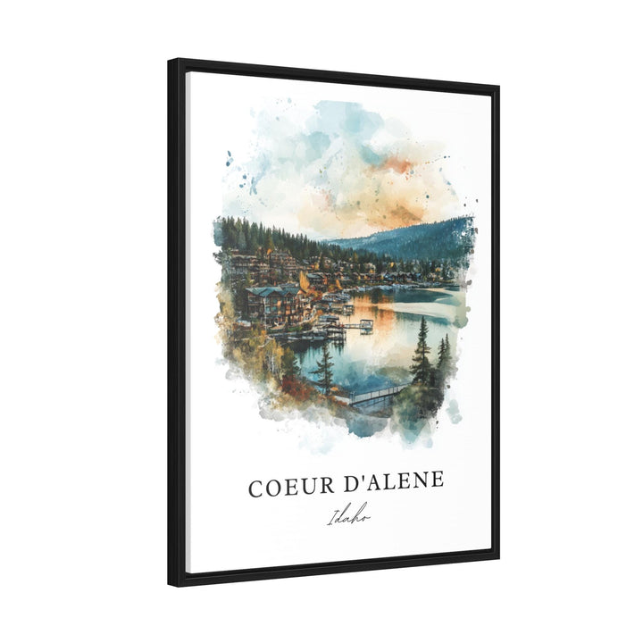 Coeur D'Alene Wall Art, Coeur D'Alene Print, Coeur D'Alene Watercolor Art, Idaho Gift,
