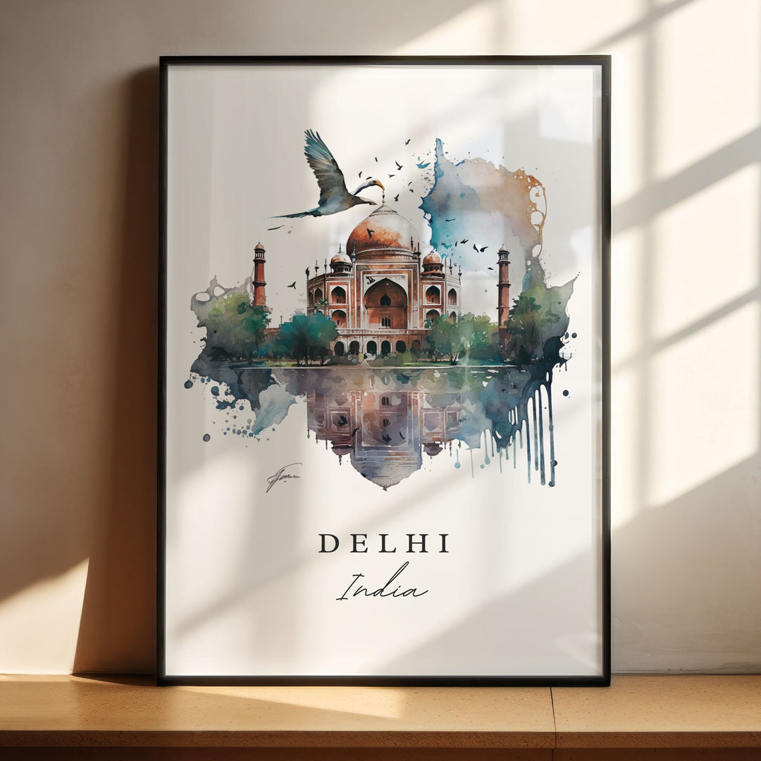 Delhi India wall art - India, Delhi poster, Delhi Wedding gift, Delhi Birthday present, Custom Text, Personalised Gift