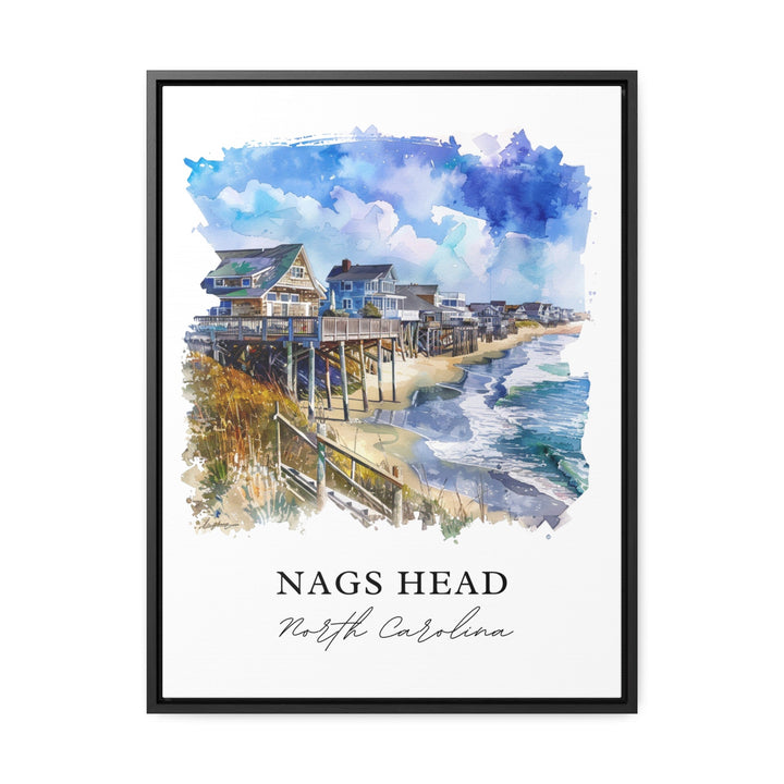 Nags Head Wall Art, Nags Head NC Print, OBX Watercolor, Nags Head Outer Banks Gift,