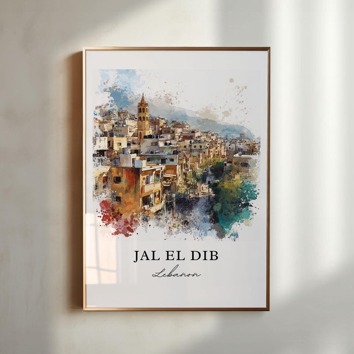 Jal El Dib Wall Art, Beirut Lebanon Print, Jal El Dib Watercolor Art, Lebanon Gift, Travel Print, Travel Poster, Housewarming Gift