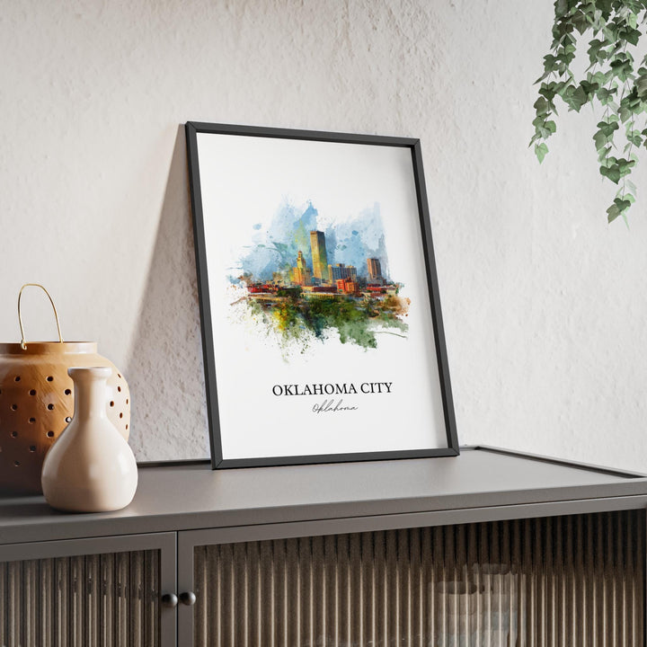 Oklahoma City, Oklahoma – Watercolor Art Print