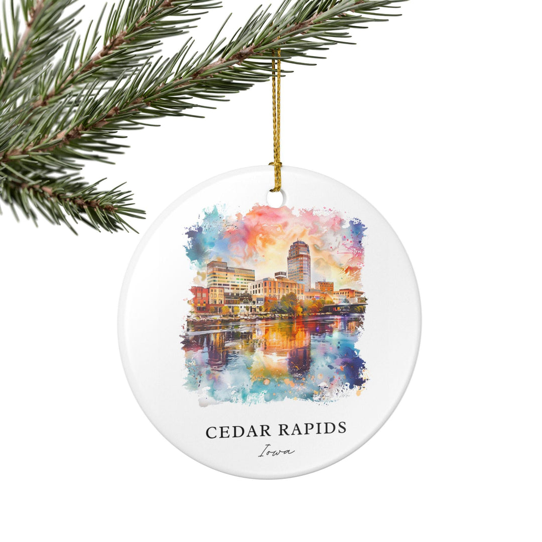 Cedar Rapids Iowa Ornament: Unique Cedar Rapids Souvenir, Cedar Rapids Xmas Decor, and Authentic Cedar Rapids Iowa Gift