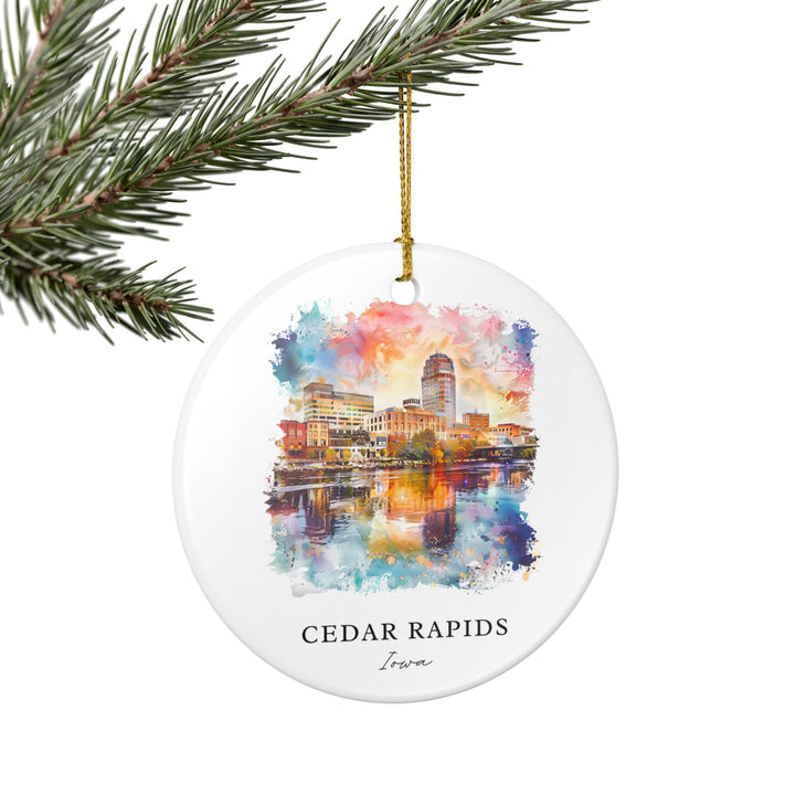 Cedar Rapids Iowa Ornament: Unique Cedar Rapids Souvenir, Cedar Rapids Xmas Decor, and Authentic Cedar Rapids Iowa Gift