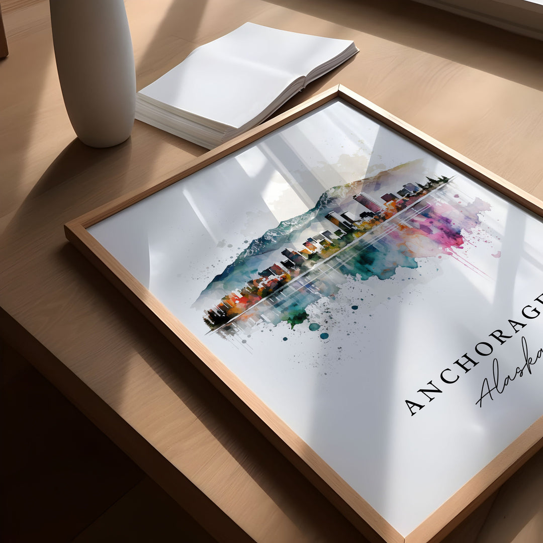Anchorage AK wall art - Alaska, Anchorage poster, Anchorage Alaska Wedding gift, Birthday present, Custom Text, Personalised Gift