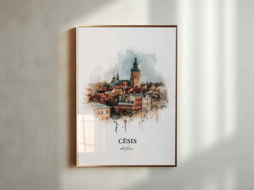 Cesis, Latvia – Watercolor Art Print