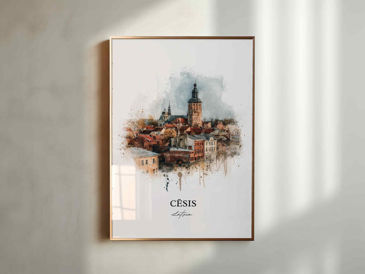 Cesis, Latvia – Watercolor Art Print