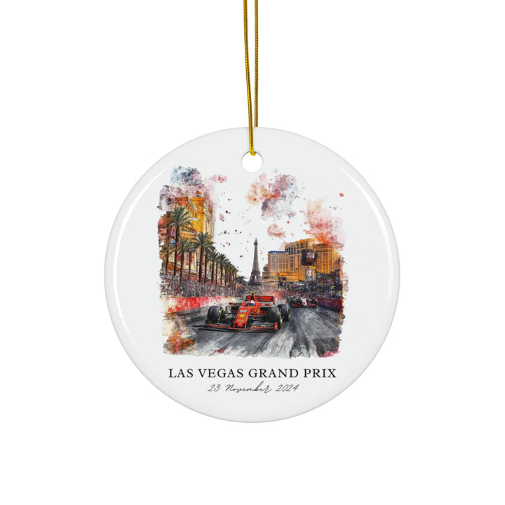 Vegas F1 Ornament: Unique F1 Las Vegas Souvenir, Vegas Strip F1 Xmas Decor, and Authentic Forumla 1 Enthusiast Christmas Gift