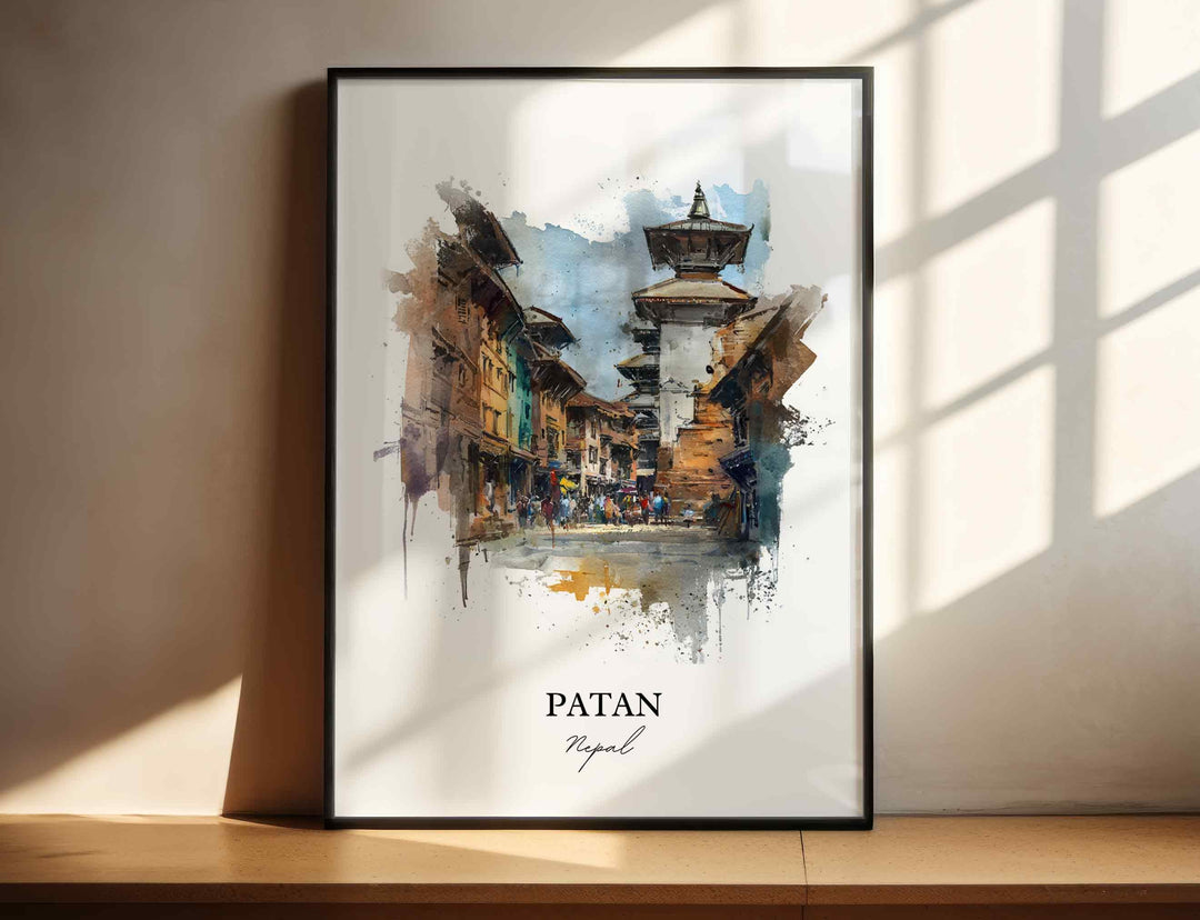Patan, Nepal – Watercolor Art Print