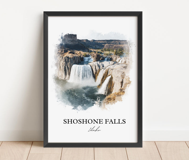 Shoshone Falls Wall Art, Shoshone Falls Print, Idaho Watercolor Art, Shoshone Falls Gift, Travel Print, Travel Poster, Housewarming Gift