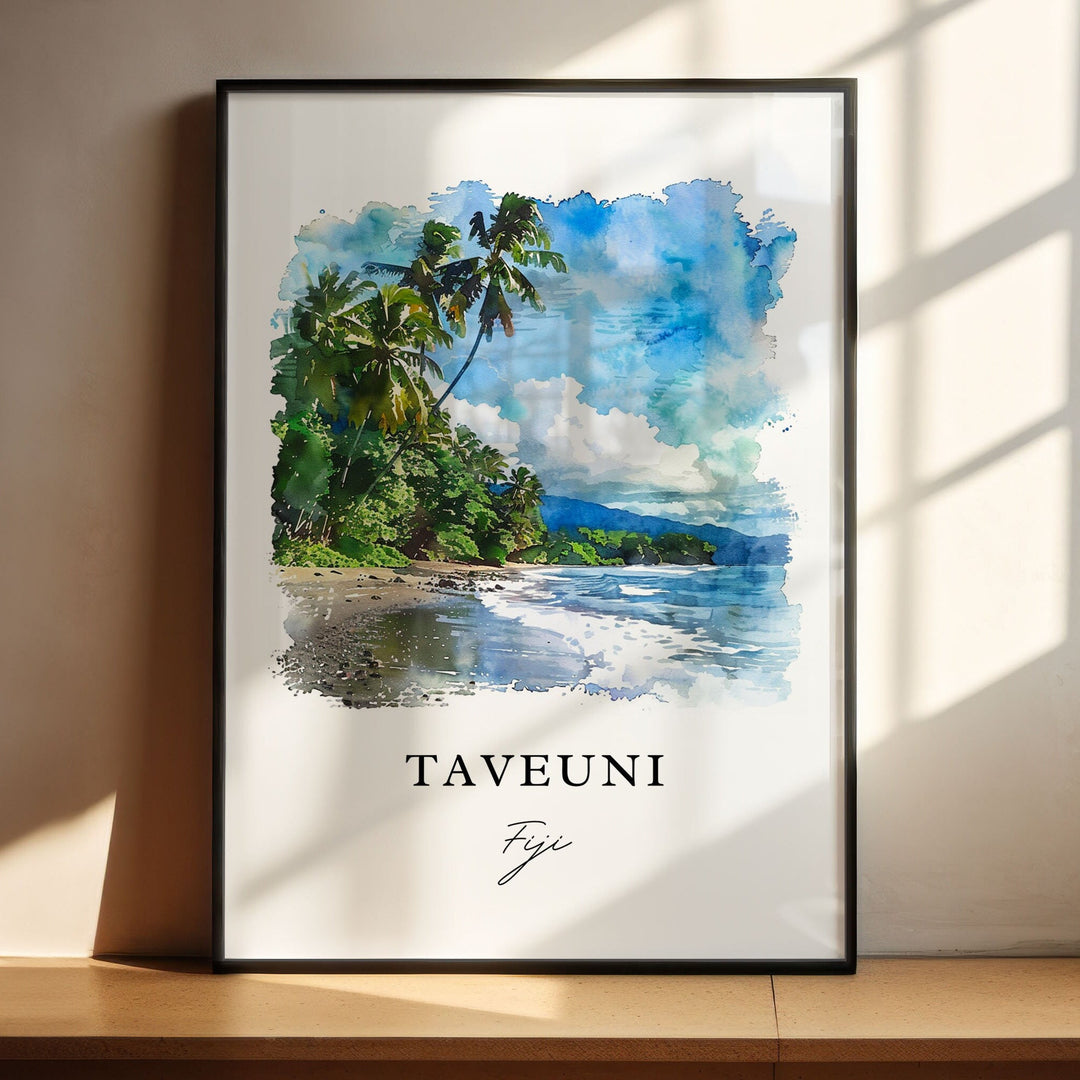 Taveuni Fiji Wall Art, Taveuni Island Print, Taveuni Watercolor Art, Taveuni Fiji Gift,