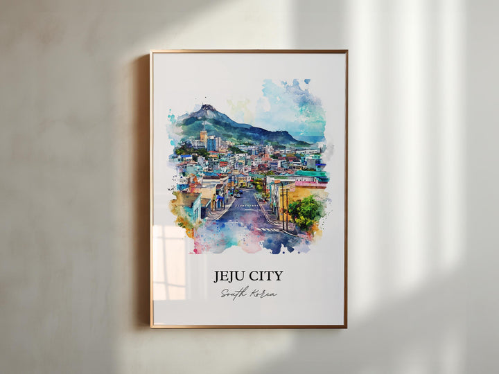 Jeju City, South Korea – Watercolor Art Print