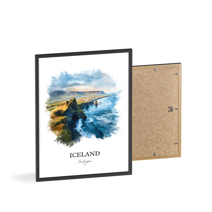 Iceland Wall Art, Iceland Print, Iceland Watercolor Art, Iceland Gift, Travel Print, Travel Poster, Housewarming Gift