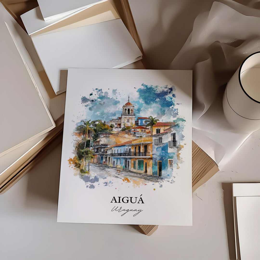 Aiguá Uruguay Wall Art, Maldonado Print, Uruguay Watercolor Art, Aiguá Uruguay Gift, Travel Print, Travel Poster, Housewarming Gift