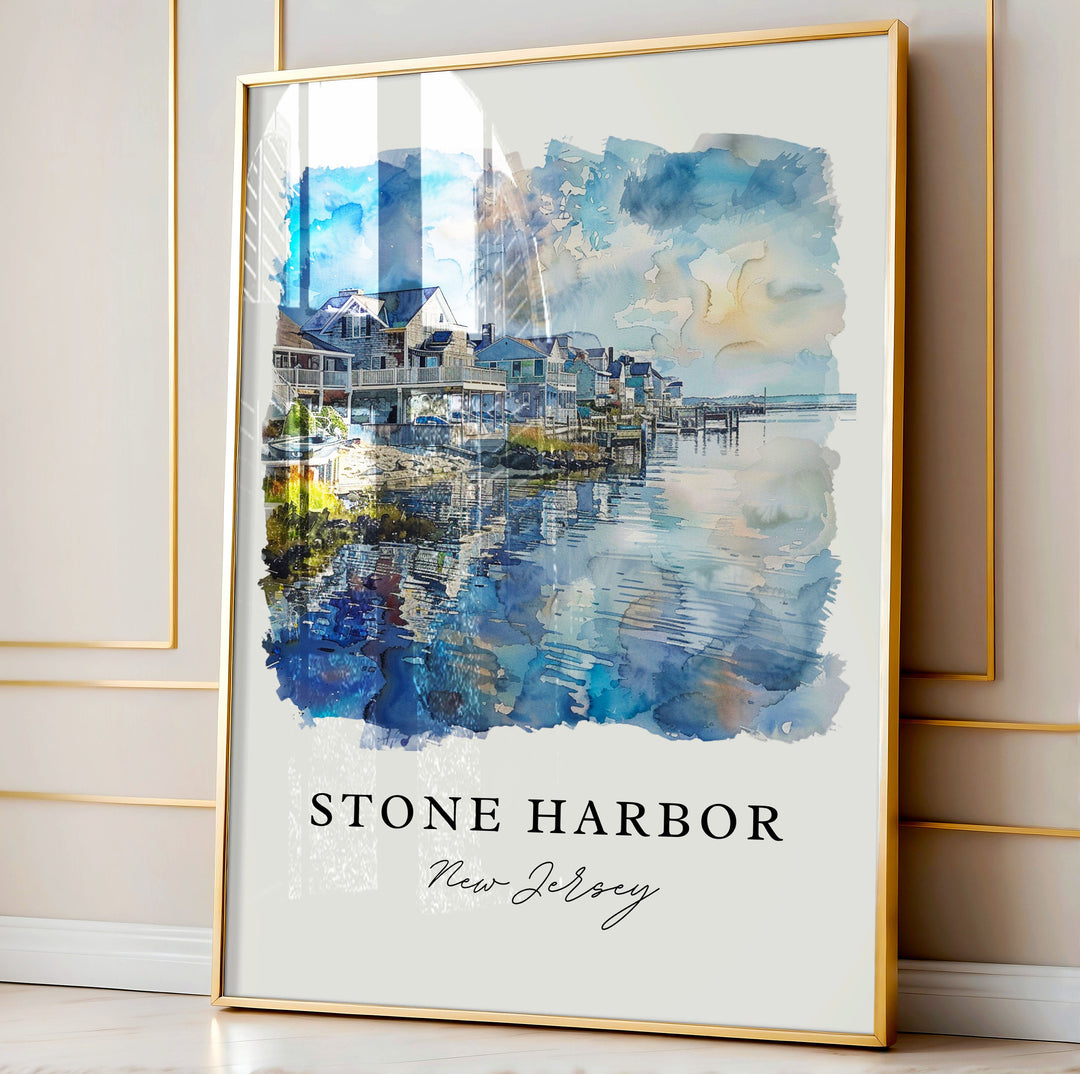 Stone Harbor NJ Art, Stone Harbor Print, Jersey Shore Art, Stone Harbor Gift, Travel Print, Travel Poster, Travel Gift, Housewarming Gift