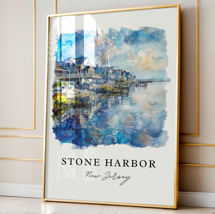 Stone Harbor NJ Art, Stone Harbor Print, Jersey Shore Art, Stone Harbor Gift, Travel Print, Travel Poster, Travel Gift, Housewarming Gift