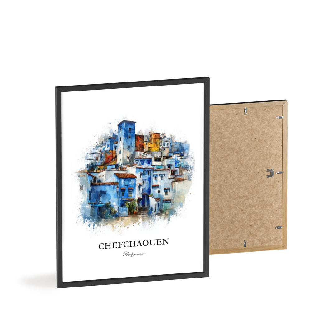 Chefchaouen, Morocco – Watercolor Art Print