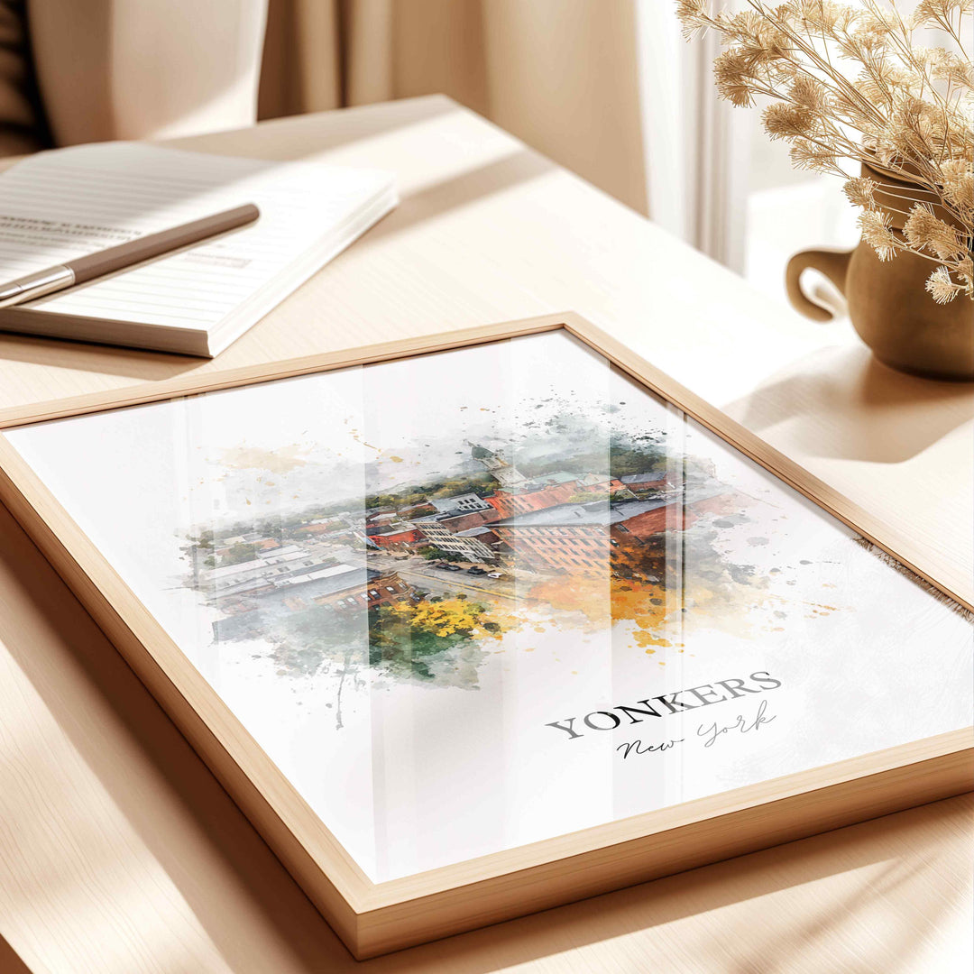 Yonkers, New York, USA – Watercolor Art Print