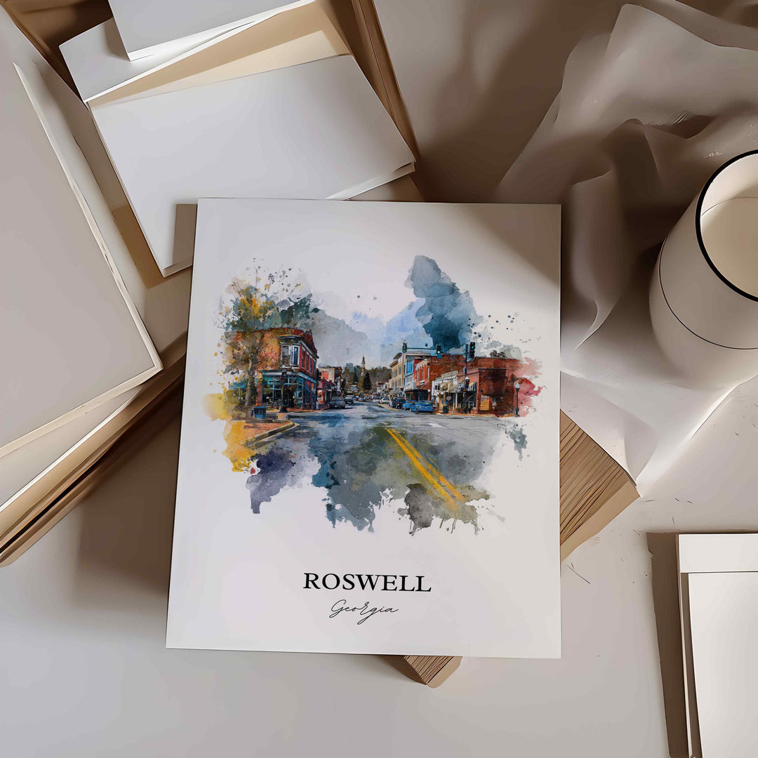 Roswell, Georgia – Watercolor Art Print