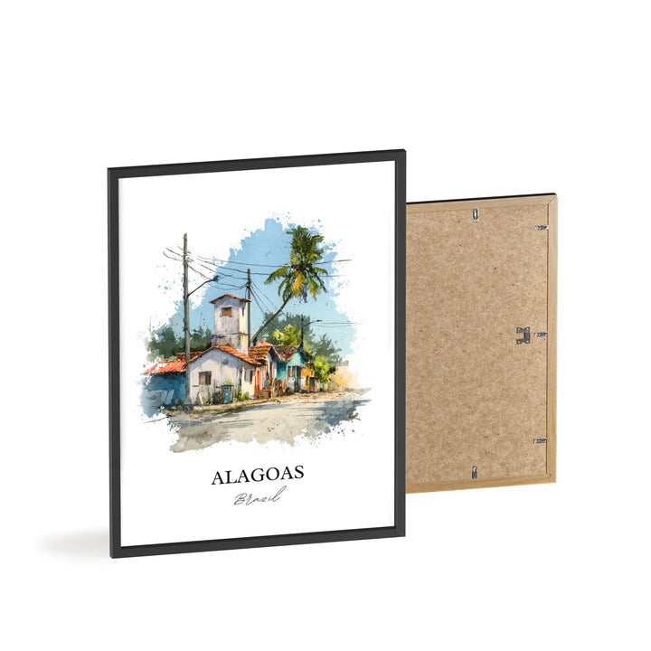 Alagoas Wall Art, Alagoas Print, Alagoas Brazil Watercolor Art, Brazil Gift, Brazil Travel Print, Travel Poster, Housewarming Gift