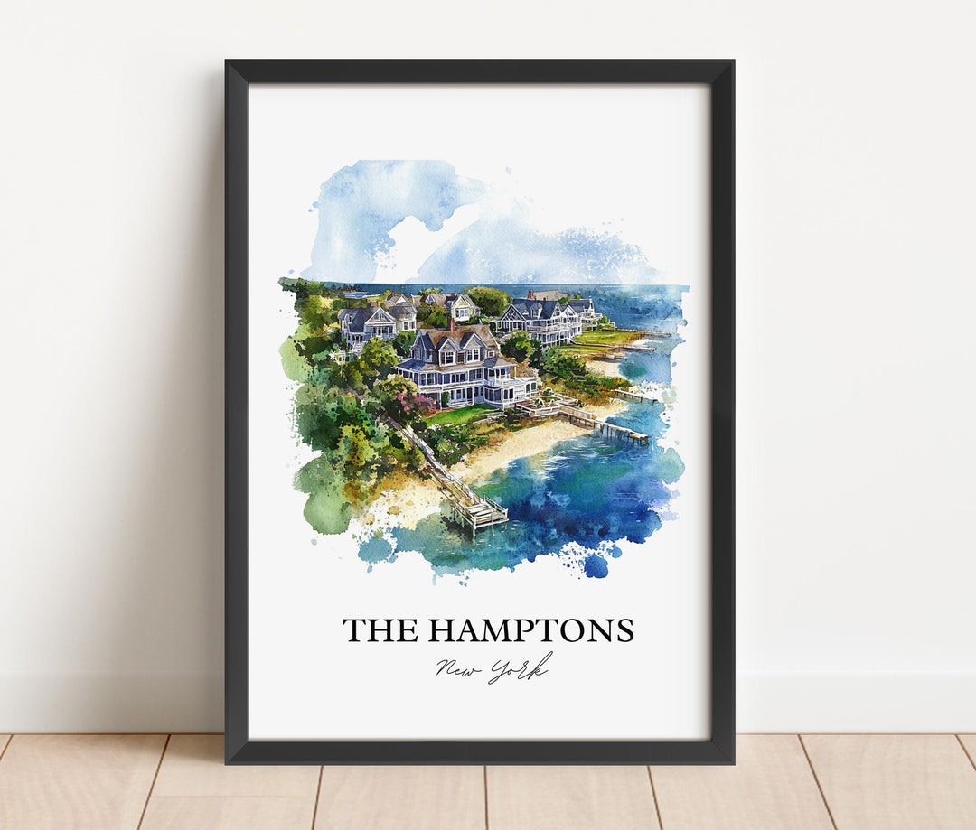 The Hamptons Wall Art, Montauk Print, Hamptons Watercolor Art, The Hamptons NY Gift, Travel Print, Travel Poster, Housewarming Gift