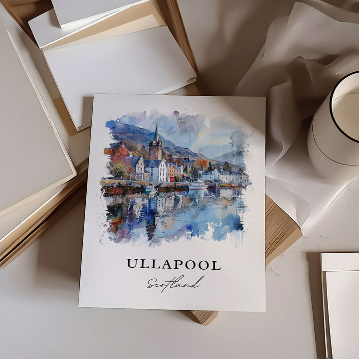 Ullapool Scotland Art, Ullapool Print, Ullapool Watercolor Art, Ullapool Scotland Gift,