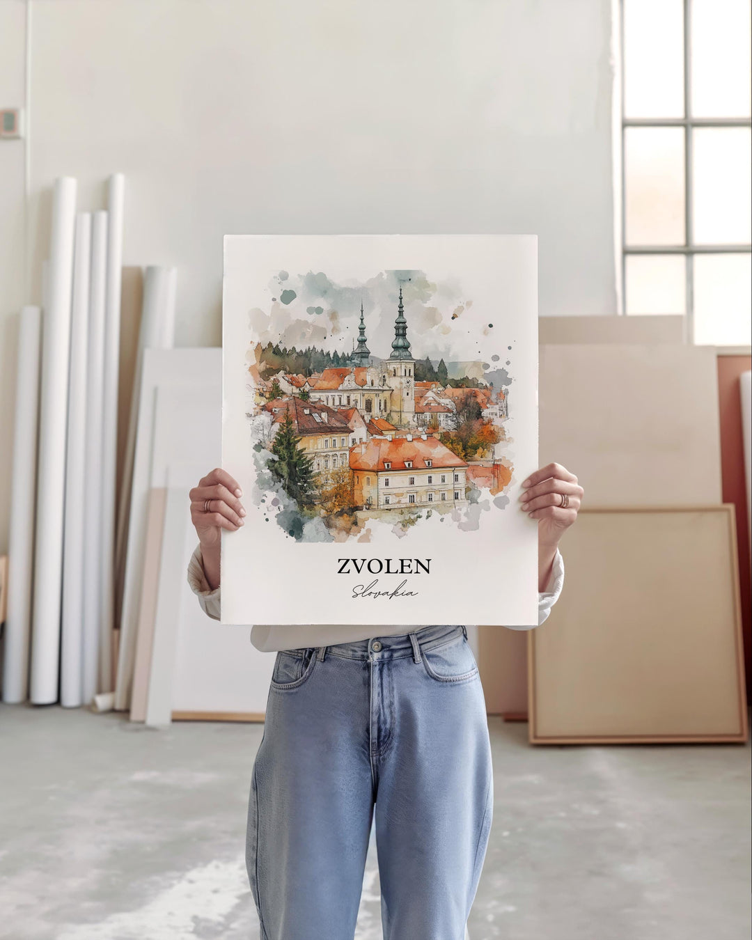 Zvolen Wall Art, Zvolen Slovakia Print, Slovakia Watercolor Art, Slovakia Gift, Travel Print, Travel Poster, Housewarming Gift