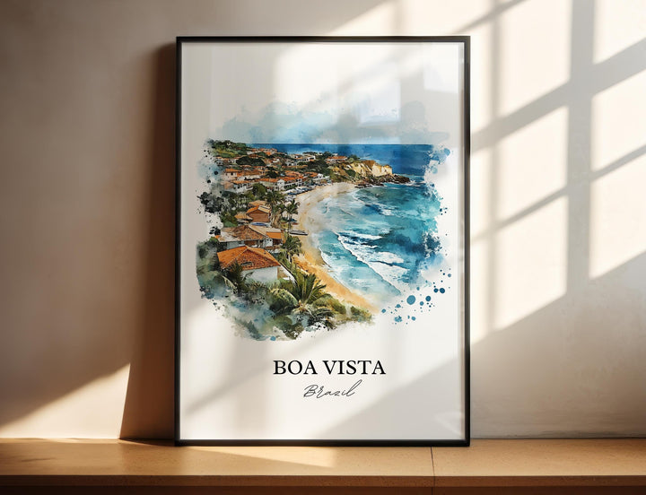 Boa Vista Wall Art, Roraima Print, Brazil Watercolor Art, Boa Vista Brazil Gift, Travel Print, Travel Poster, Housewarming Gift