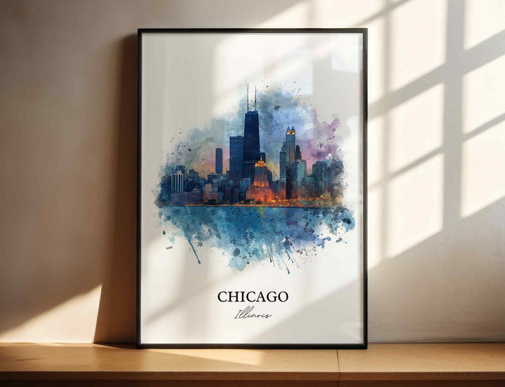 Chicago, IL – Watercolor Art Print
