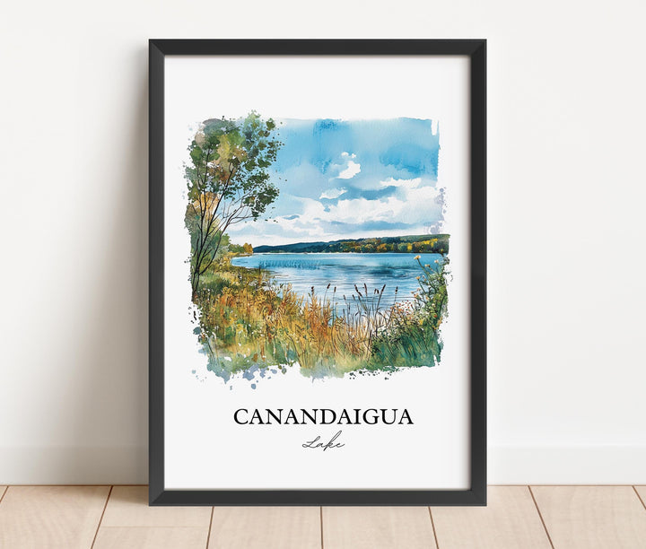 Canandaigua Lake Wall Art, Finger Lakes Print, NY Watercolor Art, Canandaigua Lake Gift, Travel Print, Travel Poster, Housewarming Gift