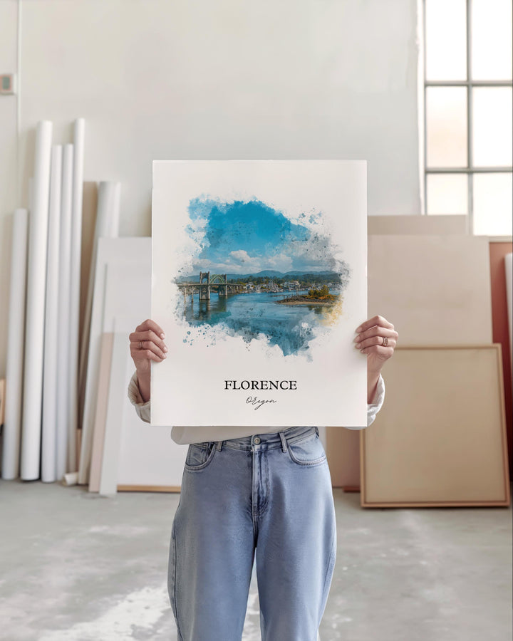 Florence, Oregon – Watercolor Art Print