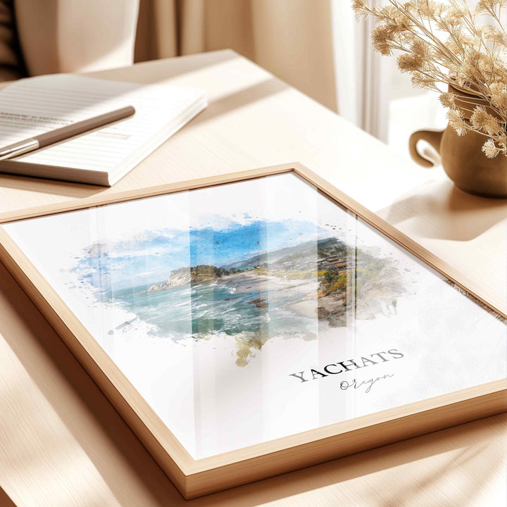 Yachats, Oregon – Watercolor Art Print