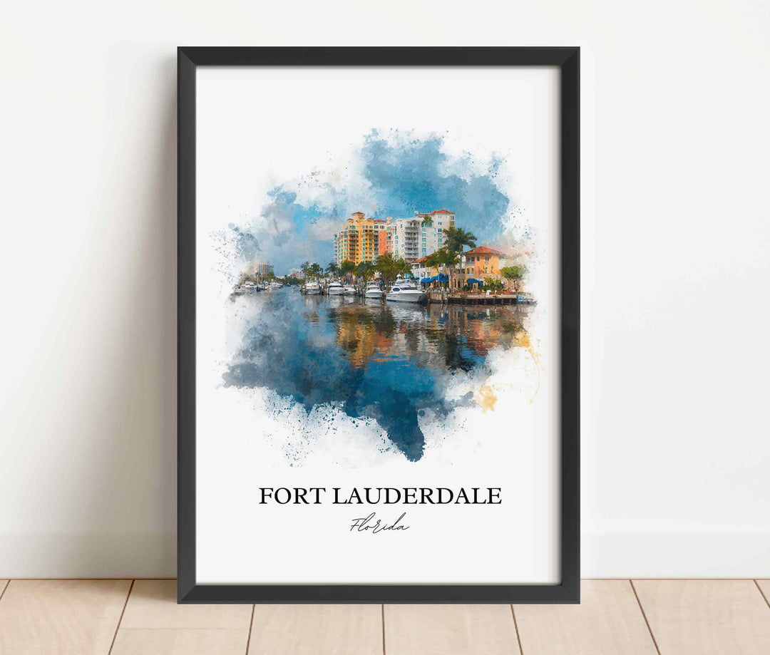 Fort Lauderdale, Florida – Watercolor Art Print
