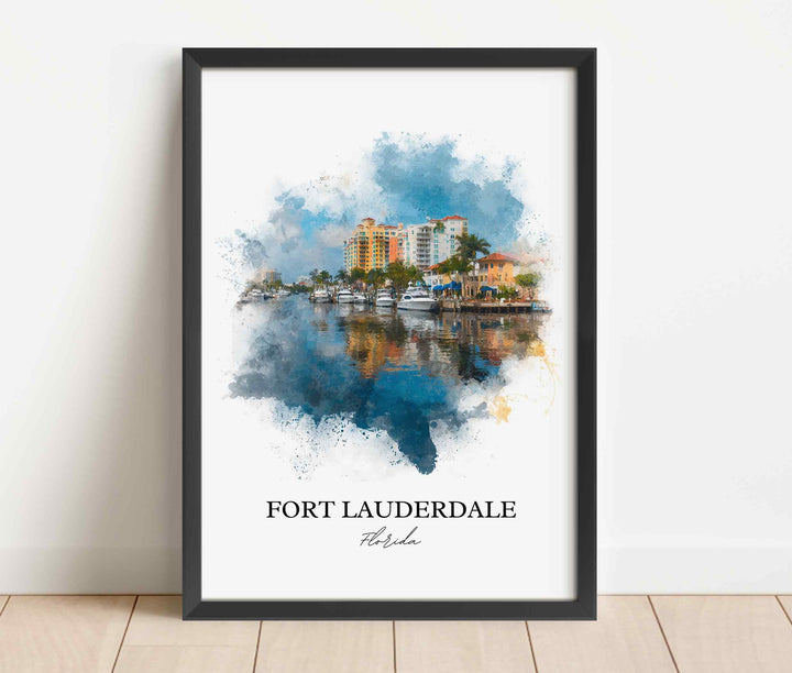 Fort Lauderdale, Florida – Watercolor Art Print